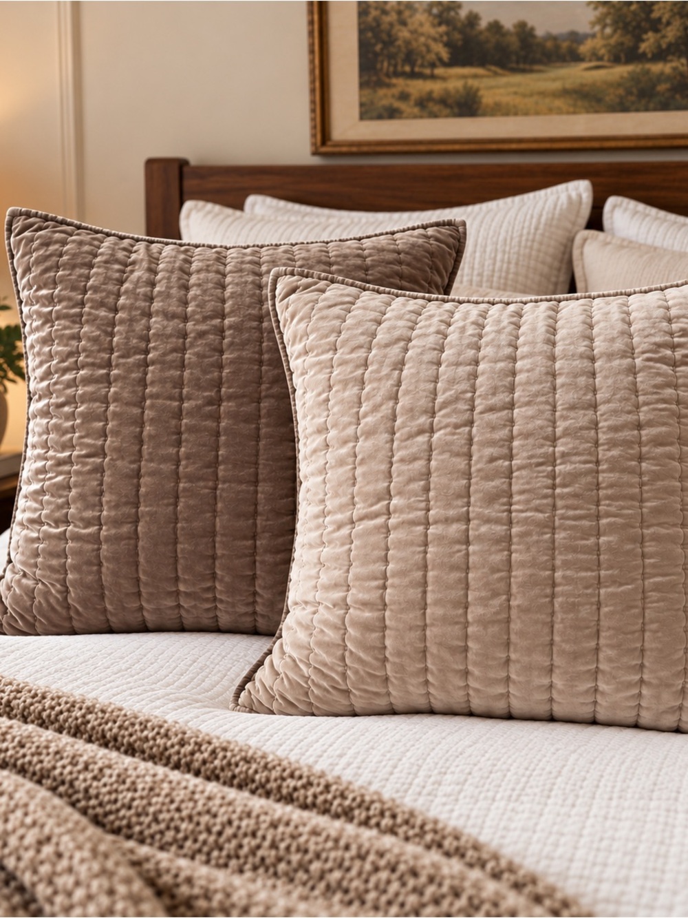 Pottery Barn Satin Reversible Euro Pillow Covers – Set of 2